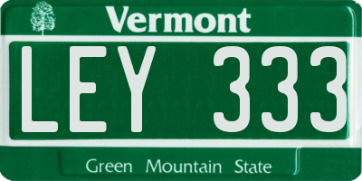 VT license plate LEY333