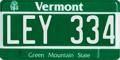 VT license plate LEY334