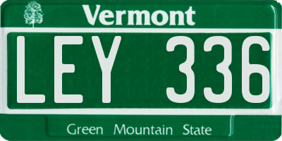 VT license plate LEY336