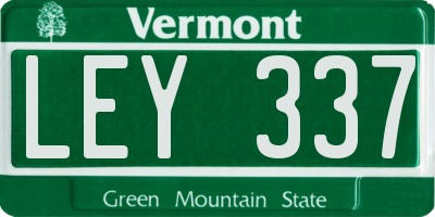 VT license plate LEY337