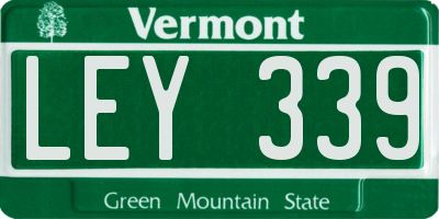VT license plate LEY339