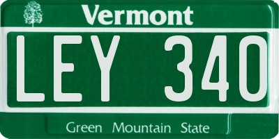 VT license plate LEY340