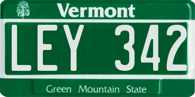 VT license plate LEY342