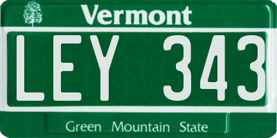 VT license plate LEY343