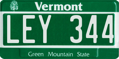 VT license plate LEY344