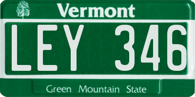 VT license plate LEY346