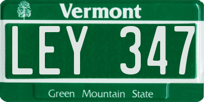 VT license plate LEY347