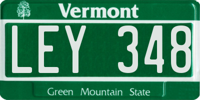 VT license plate LEY348