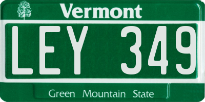 VT license plate LEY349