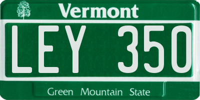 VT license plate LEY350