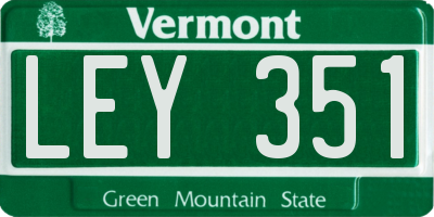 VT license plate LEY351