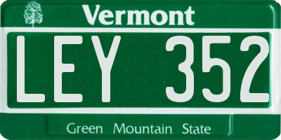 VT license plate LEY352