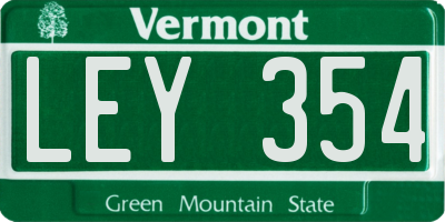 VT license plate LEY354