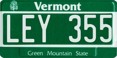 VT license plate LEY355