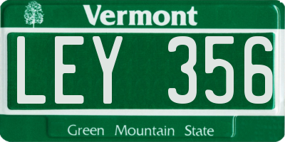 VT license plate LEY356
