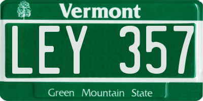 VT license plate LEY357