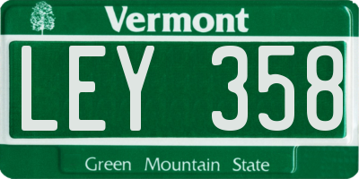 VT license plate LEY358