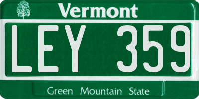 VT license plate LEY359