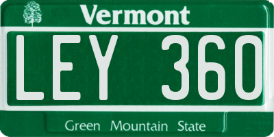 VT license plate LEY360