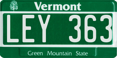 VT license plate LEY363