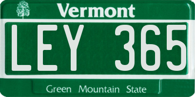 VT license plate LEY365