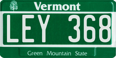 VT license plate LEY368