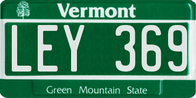 VT license plate LEY369