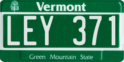VT license plate LEY371