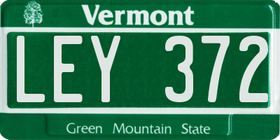 VT license plate LEY372