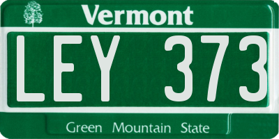 VT license plate LEY373