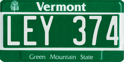 VT license plate LEY374