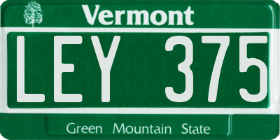 VT license plate LEY375