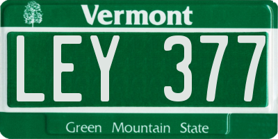 VT license plate LEY377