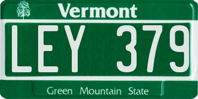 VT license plate LEY379