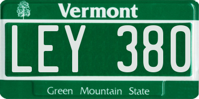 VT license plate LEY380