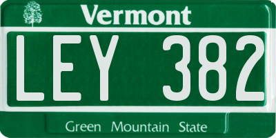VT license plate LEY382