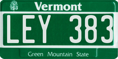 VT license plate LEY383
