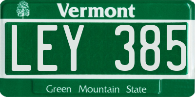 VT license plate LEY385