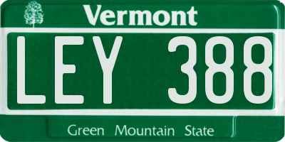 VT license plate LEY388