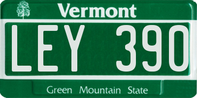 VT license plate LEY390