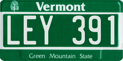 VT license plate LEY391