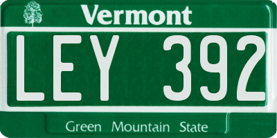 VT license plate LEY392