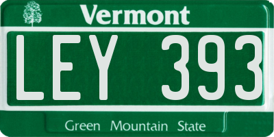 VT license plate LEY393