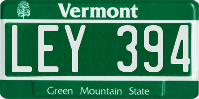 VT license plate LEY394