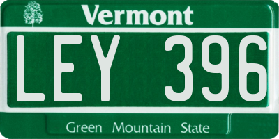VT license plate LEY396