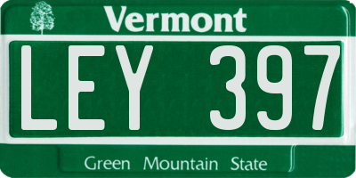 VT license plate LEY397