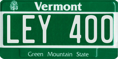 VT license plate LEY400