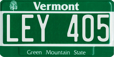 VT license plate LEY405