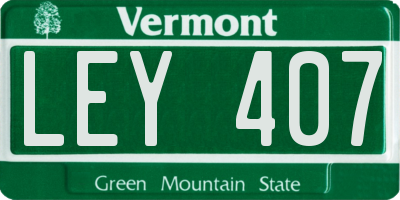 VT license plate LEY407