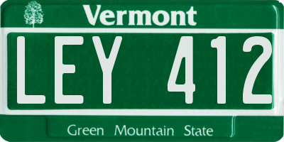 VT license plate LEY412